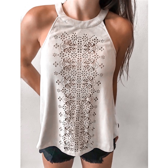 Coco + Jameson Tops - COCO JAMESON• high neck laser cut tank A3